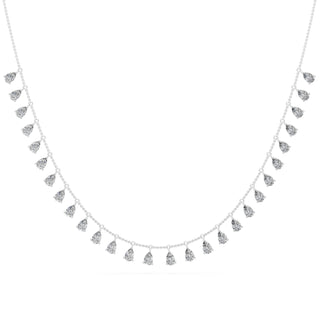 3.8 Ct Pear Cut Diamond Chain Necklace VS1 D-F White Gold 14k