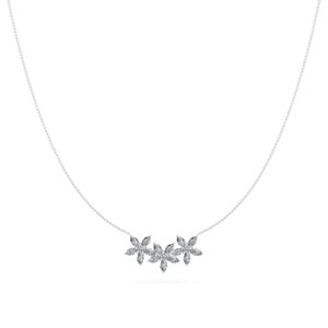 1.4 Ct Round Marquise Cut Diamond Pendant Necklace VS1 D-F White Gold 14k