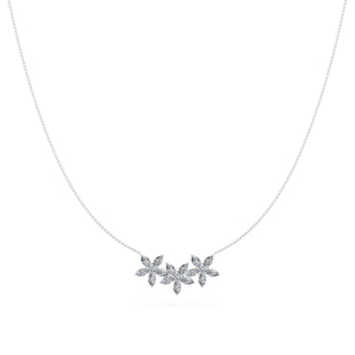 1.4 Ct Round Marquise Cut Diamond Pendant Necklace VS1 D-F White Gold 14k
