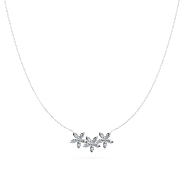 1.4 Ct Round Marquise Cut Diamond Pendant Necklace VS1 D-F White Gold 14k