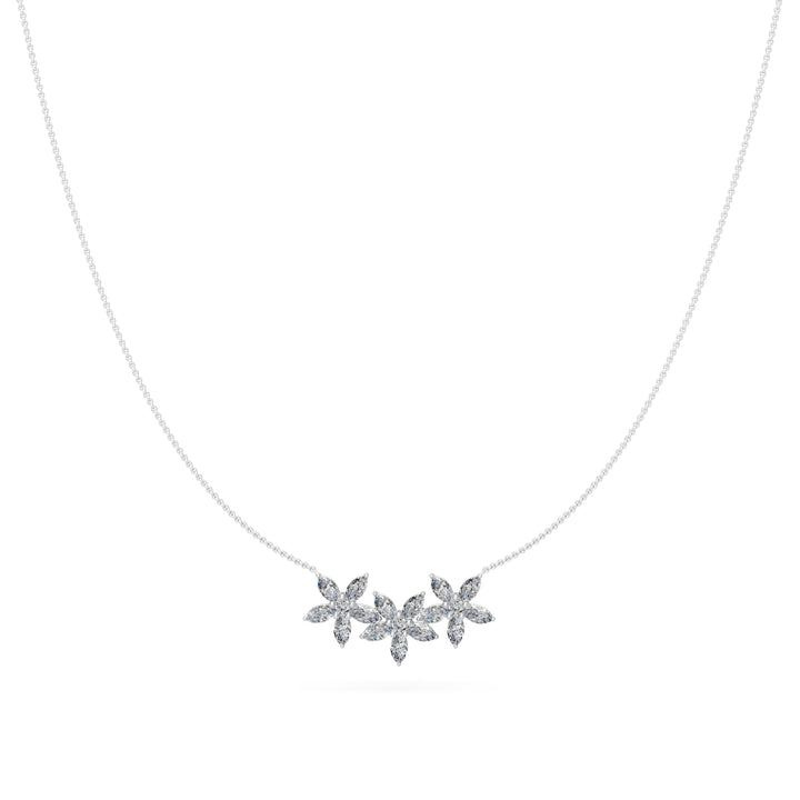 1.4 Ct Round Marquise Cut Diamond Pendant Necklace VS1 D-F White Gold 14k — product image