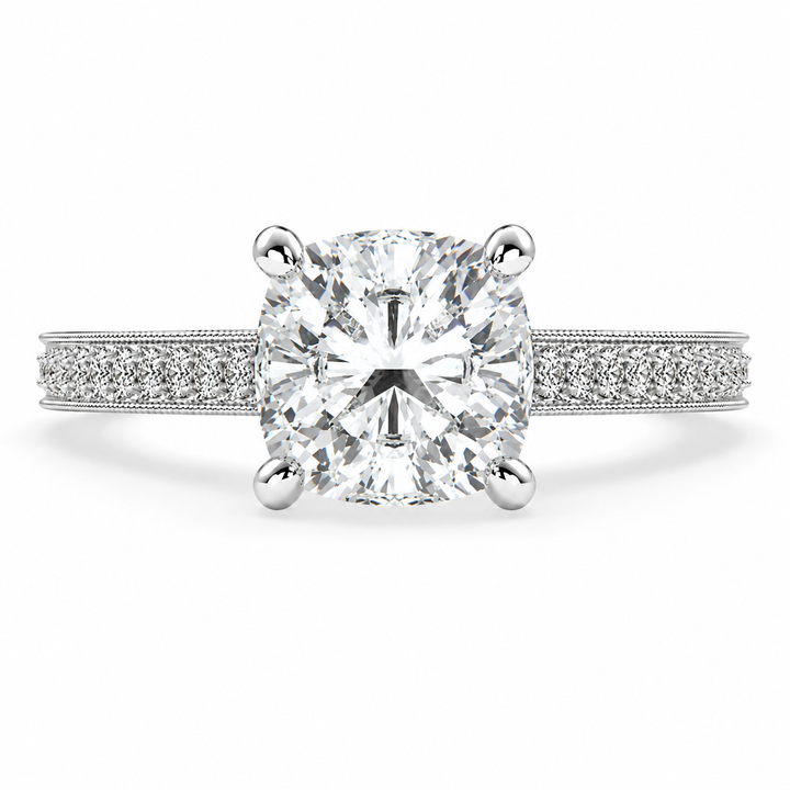 Martina 3.75 Carat Cushion Cut Pave Engagement Ring