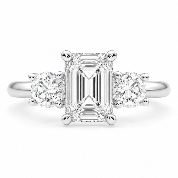 Hana 3.2 Carat Radiant Cut 3 Stone Engagement Ring
