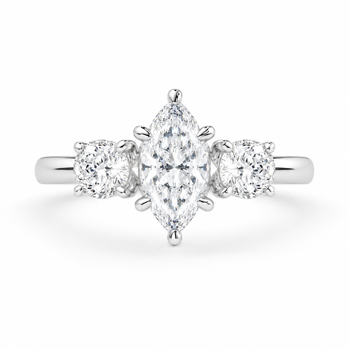 Hana 1.2 Carat Marquise Cut 3 Stone Engagement Ring