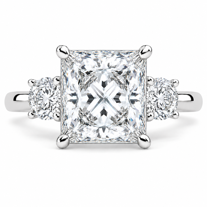 Hana 6.2 Carat Princess Cut 3 Stone Engagement Ring