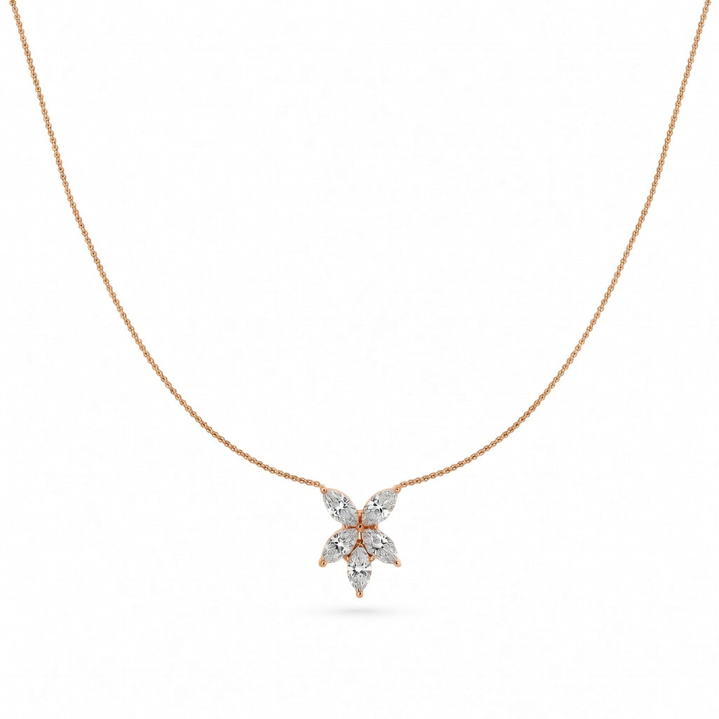 1.25 Ct Marquise Cut Diamond Chain Necklace VS1 D-F White Gold 14k