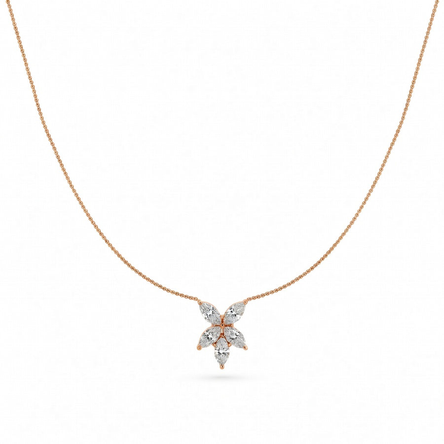 1.25 Ct Marquise Cut Diamond Chain Necklace VS1 D-F White Gold 14k