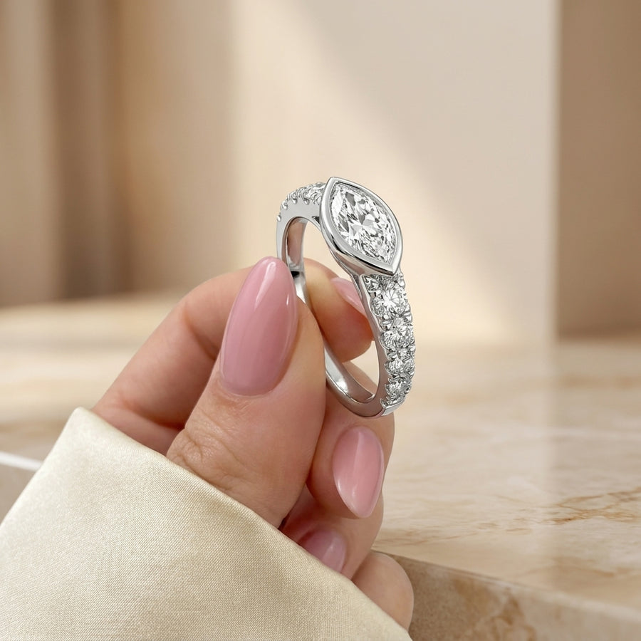 1.00 CT Lab-Grown Diamond Stackable Fashion Ring in 14K White Gold (D–F / VS1–VS2)
