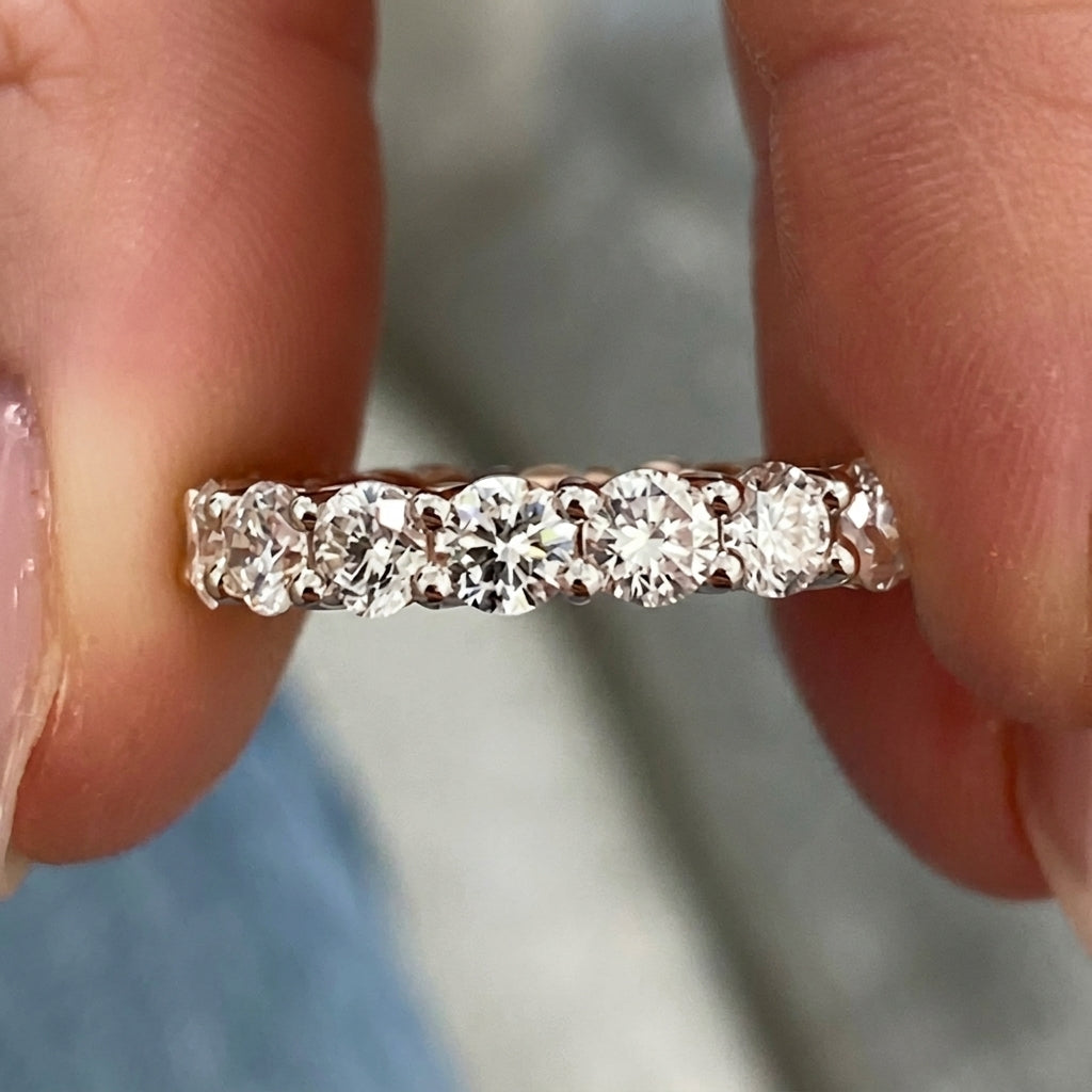 3.54 CT Lab-Grown Diamond Eternity Band in 14K White Gold (D–F / VS1–VS2)