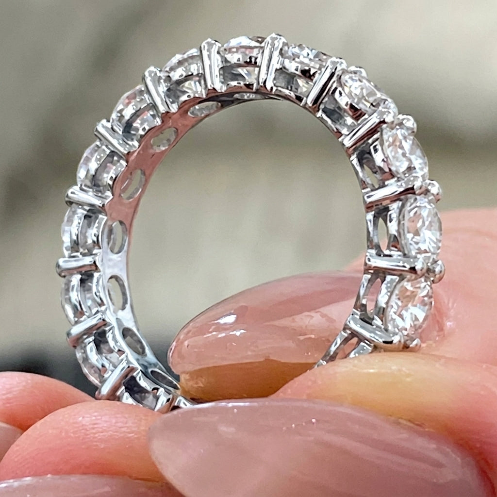 3.54 CT Lab-Grown Diamond Eternity Band in 14K White Gold (D–F / VS1–VS2)