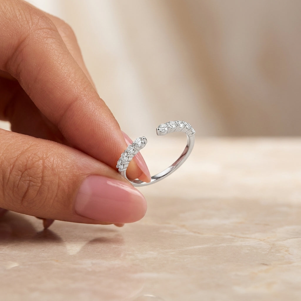 1.00 CT Lab-Grown Diamond Stackable Ring in 14K White Gold (D–F / VS1–VS2)