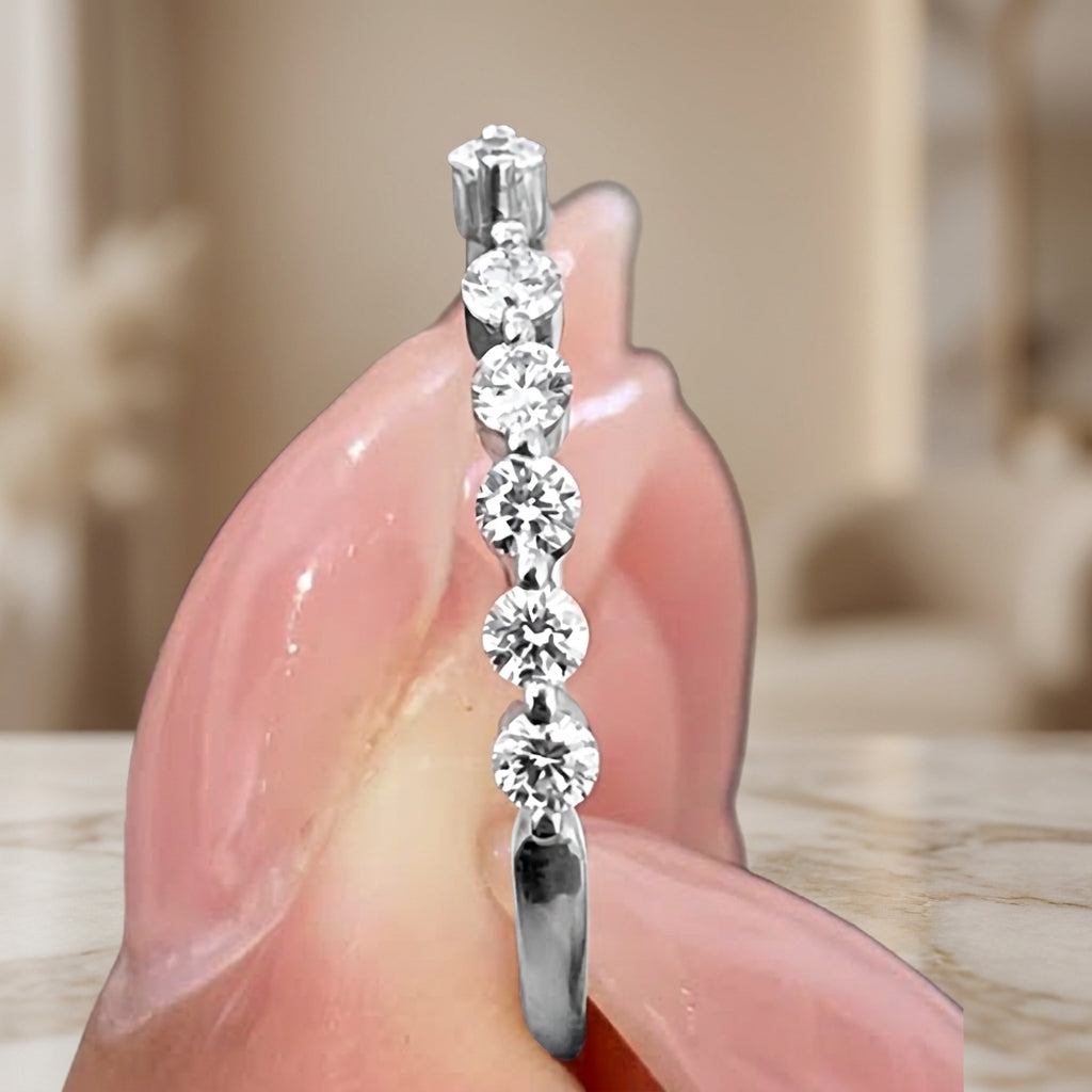 1.00 CT Lab-Grown Diamond Stackable Ring in 14K White Gold (D–F / VS1–VS2)