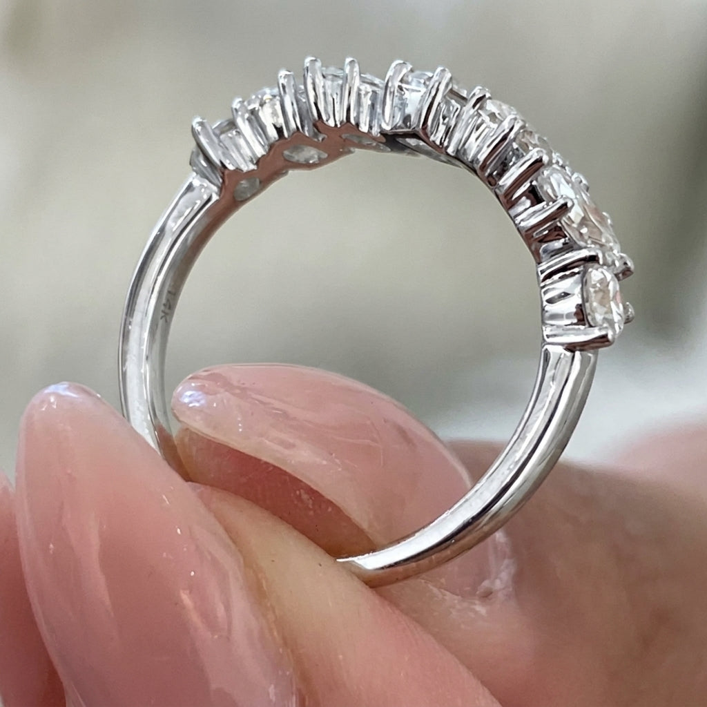 1.10 CT Lab-Grown Diamond Stackable Fashion Ring in 14K White Gold (D–F / VS1–VS2)