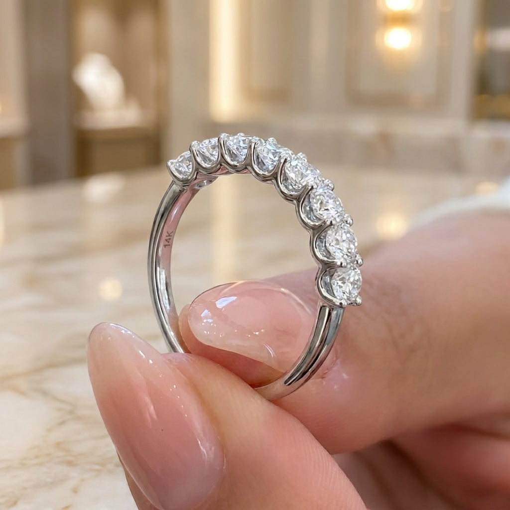 1.20 CT Lab-Grown Diamond Stackable Fashion Ring in 14K White Gold (D–F / VS1–VS2)