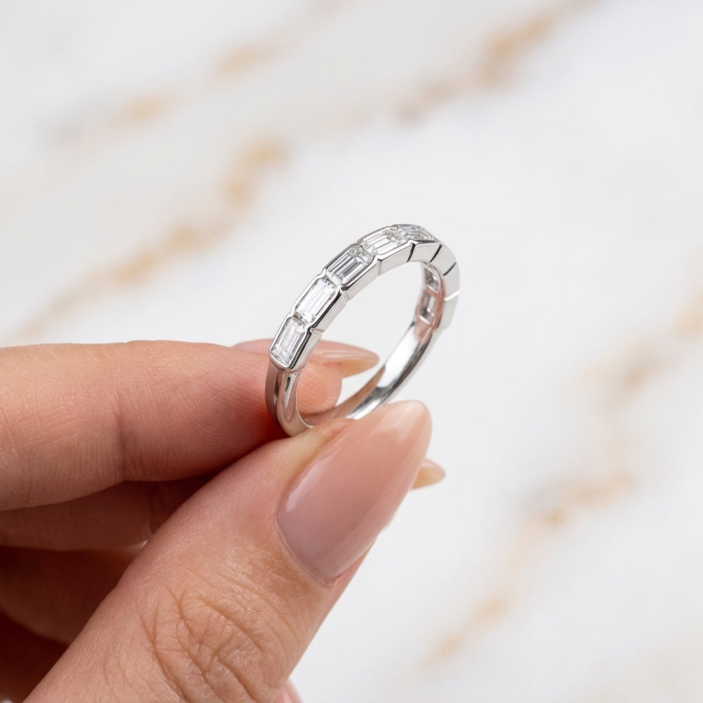 1.20 CT Lab-Grown Diamond Stackable Fashion Ring in 14K White Gold (D–F / VS1–VS2)