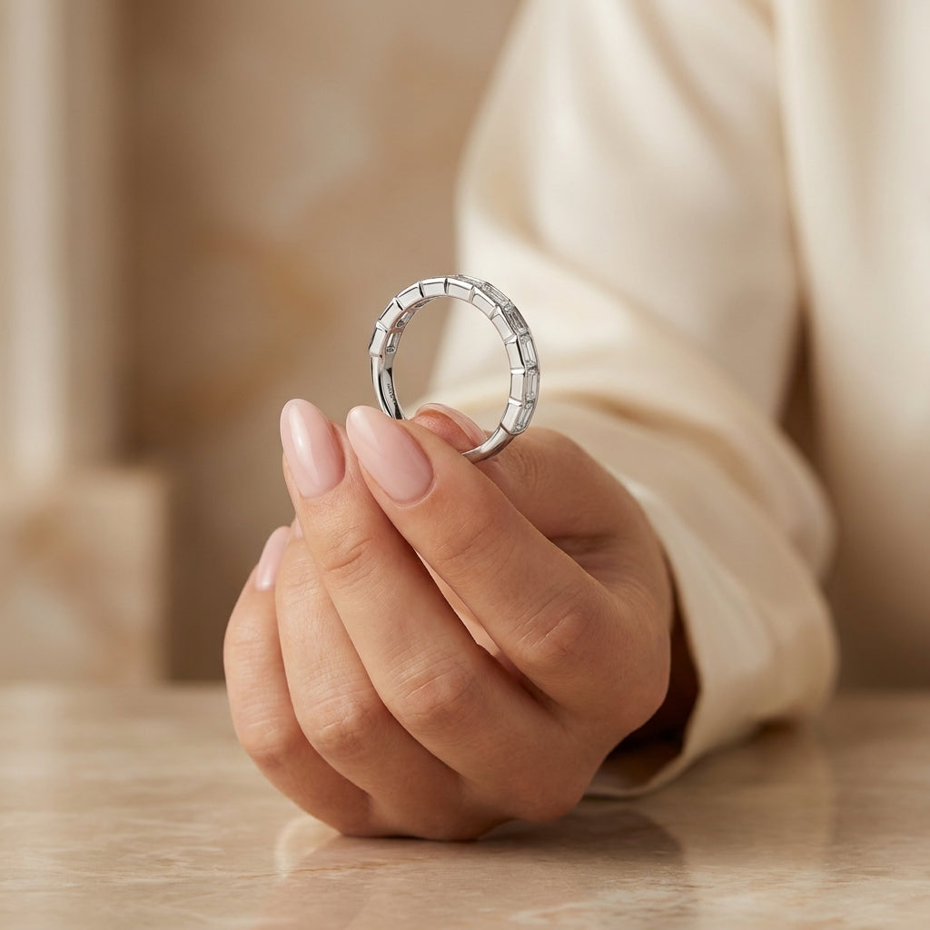 1.20 CT Lab-Grown Diamond Stackable Fashion Ring in 14K White Gold (D–F / VS1–VS2)
