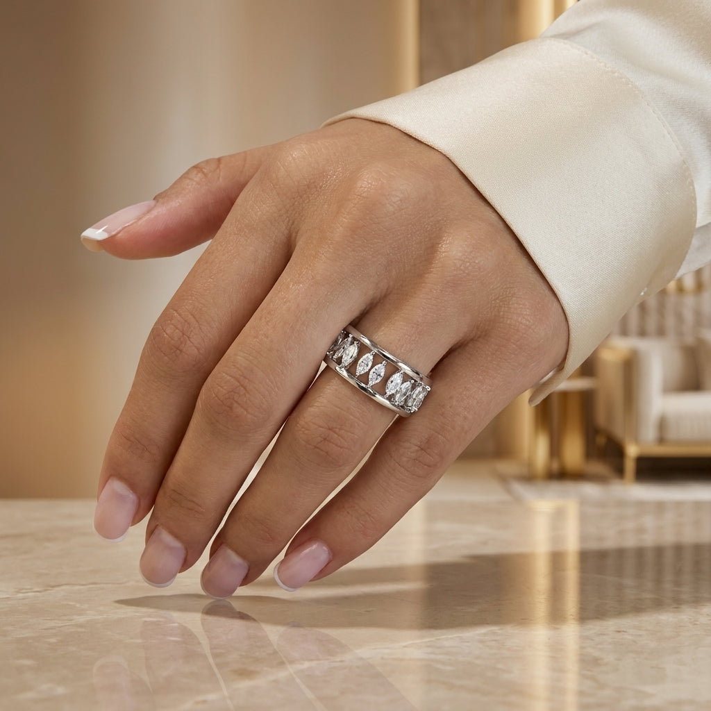 2.02 CT Lab-Grown Diamond Band Ring in 14K White Gold (D–F / VS1–VS2)