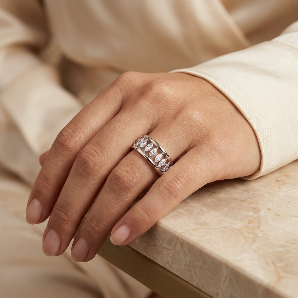 2.02 CT Lab-Grown Diamond Band Ring in 14K White Gold (D–F / VS1–VS2)