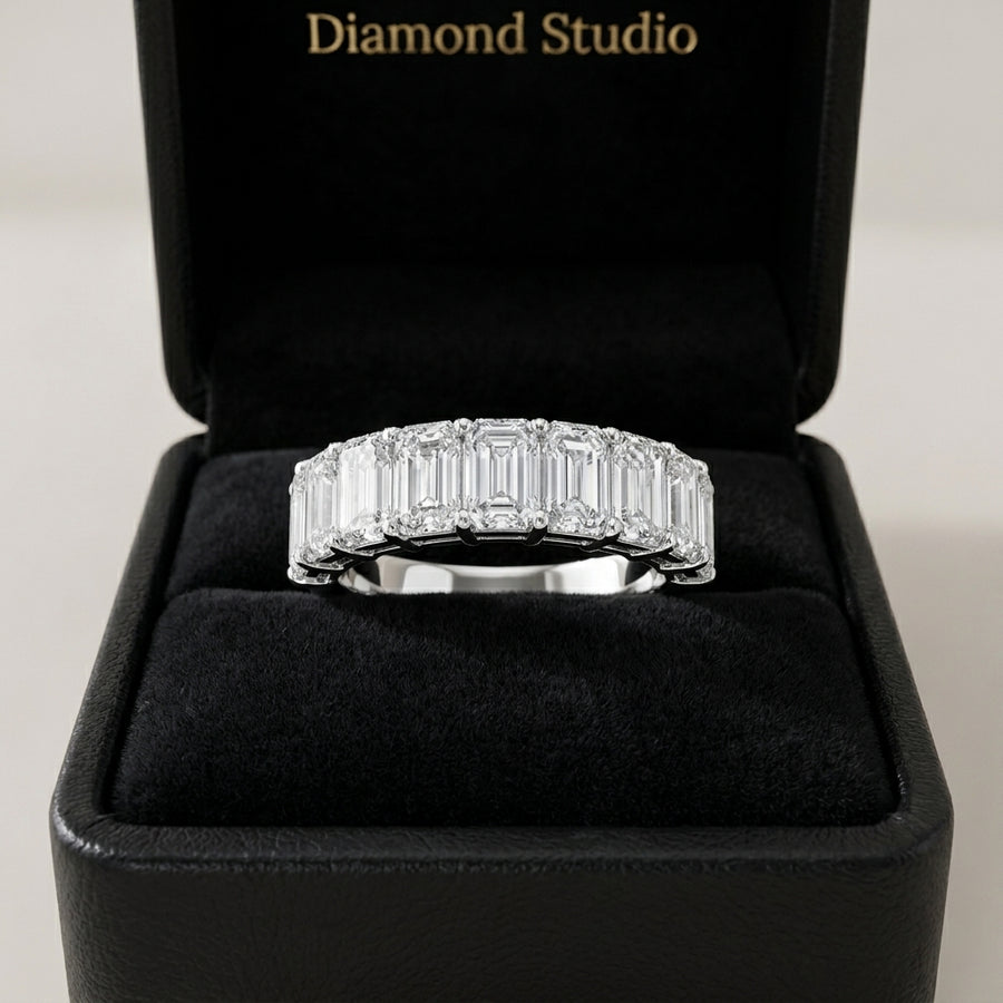 Diamond Half Eternity Ring 3.91 Carat Yellow Gold 14K