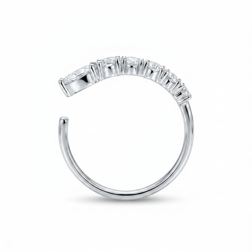 1.05 CT Lab-Grown Diamond Band Fashion Ring in 14K White Gold (D–F / VS1–VS2)