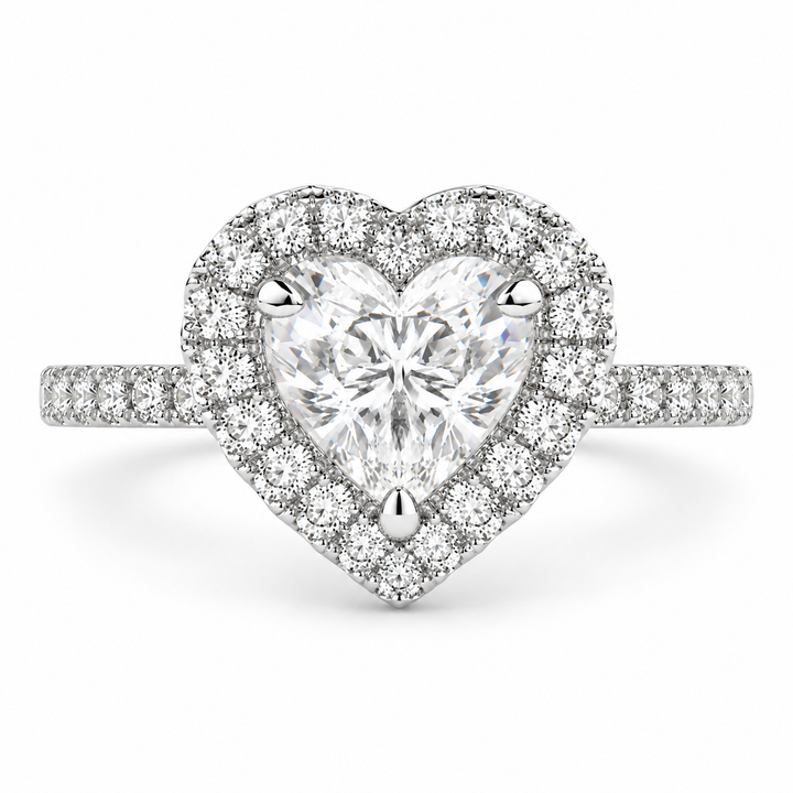 Isadora 2.4 Carat Heart Cut Halo Pave Engagement Ring