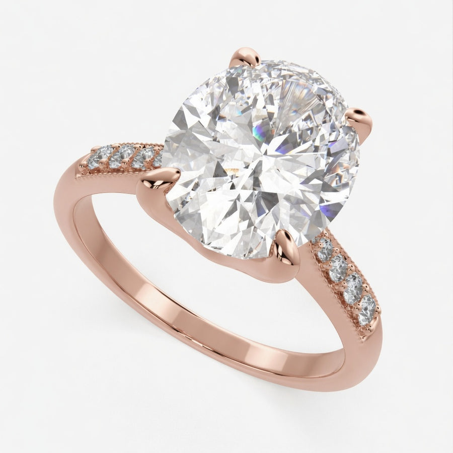 Federica 4.4 Carat Oval Cut 4 Prong Engagement Ring
