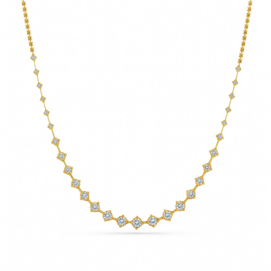 5.45 Ct Round Cut Diamond Tennis Necklace VS1 D-F White Gold 14k