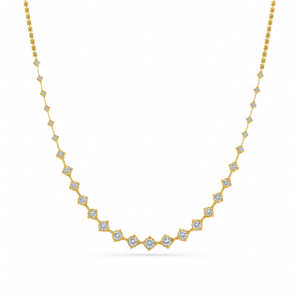 6.8 Ct Round Cut Diamond Tennis Necklace VS1 D-F White Gold 14k