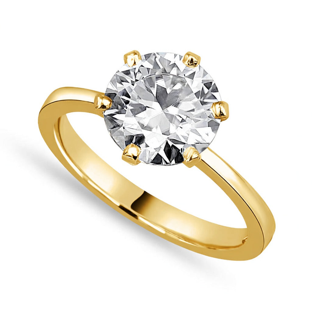 Cora 1 ct Lab Grown Round Cut Classic 6 Prong Diamond Engagement Ring
