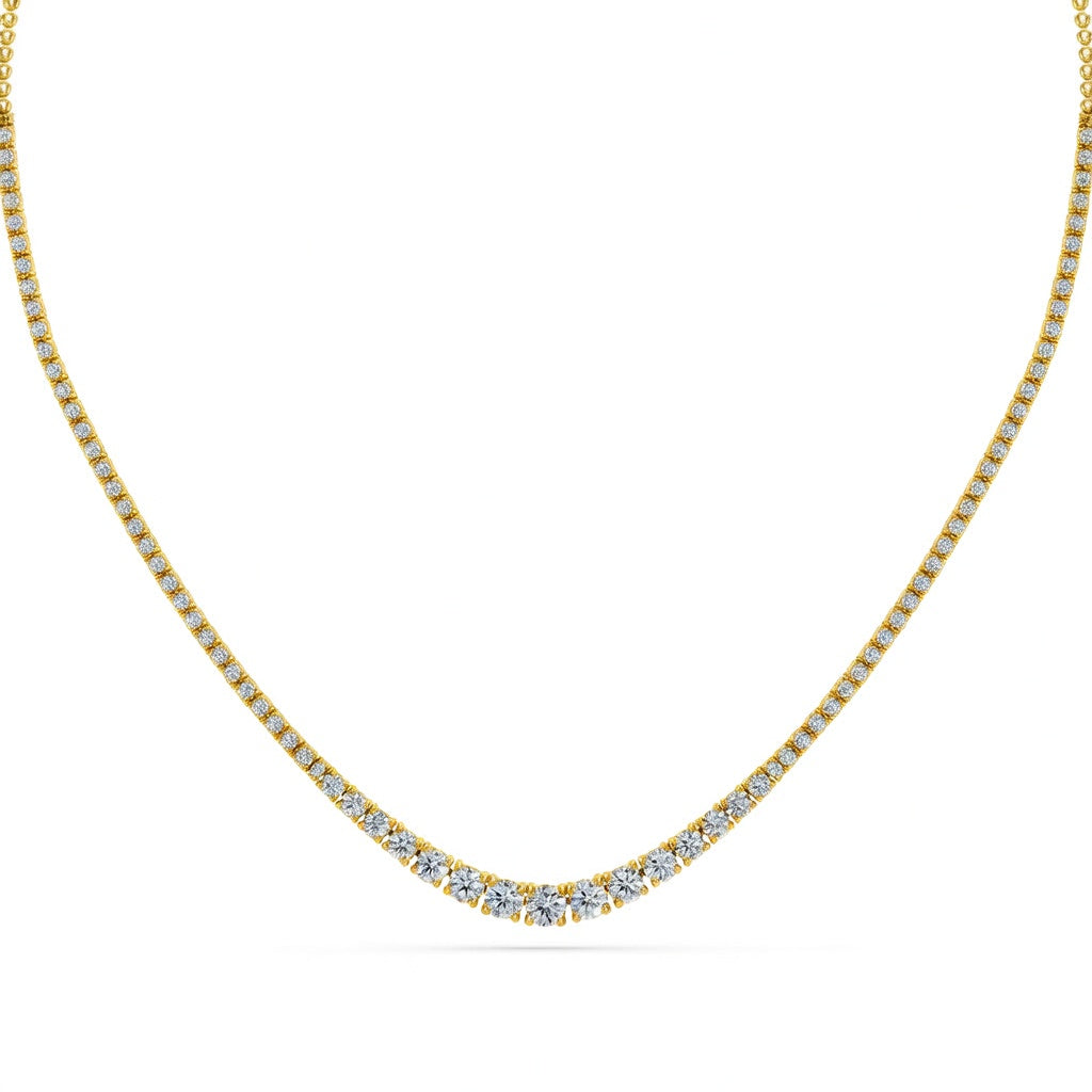 6.5 Ct Round Cut Diamond Tennis Necklace VS1 D-F White Gold 14k