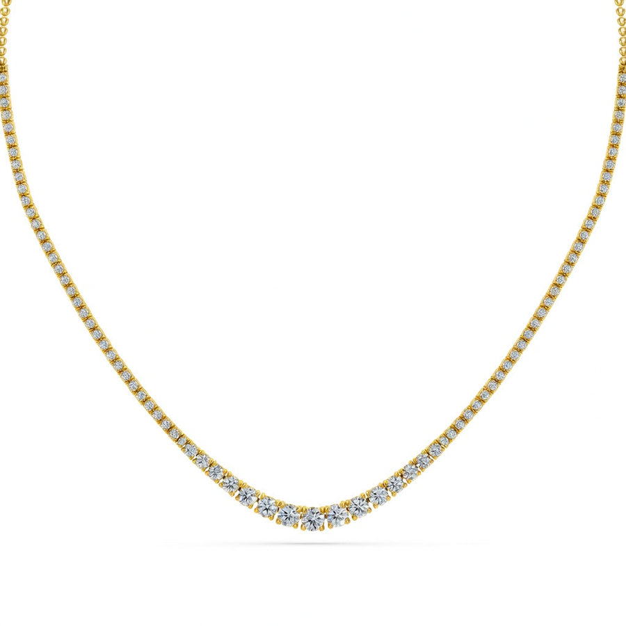 6.5 Ct Round Cut Diamond Tennis Necklace VS1 D-F White Gold 14k