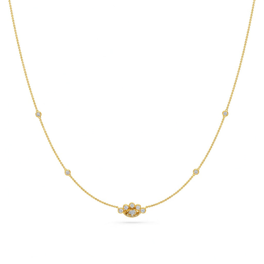 0.6 Ct Marquise Round Cut Diamond Pendant Necklace VS1 D-F White Gold 14k