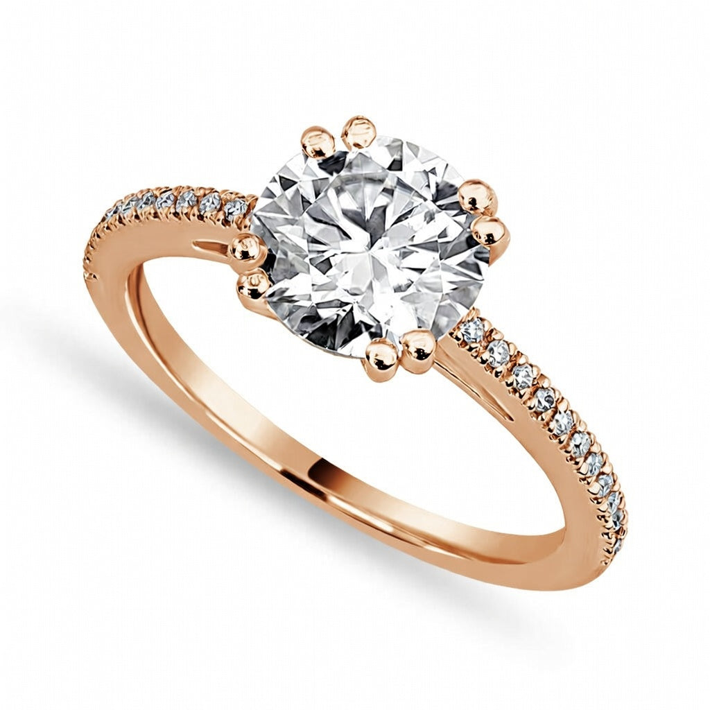 Amelie 2.91 ct Lab Grown Cushion Cut Split Shank Halo Diamond Engagement Ring