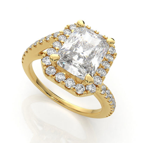 Paloma 2.35 Carat Emerald Cut Pave Halo Engagement Ring