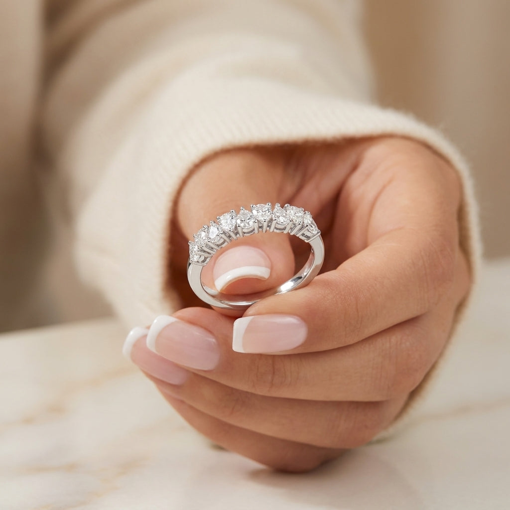 1.00 CT Lab-Grown Diamond Stackable Ring in 14K White Gold (D–F / VS1–VS2)