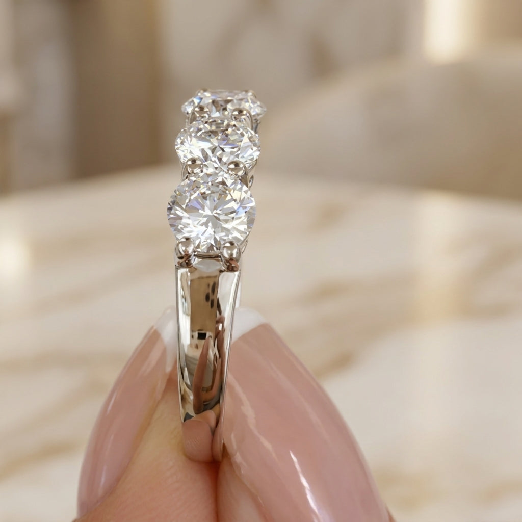 1.90 CT 5-Stone Lab-Grown Diamond Band Ring in 14K White Gold (D–F / VS1–VS2)