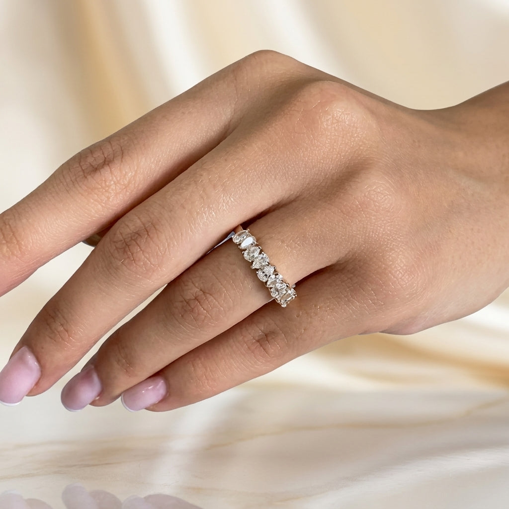 1.00 CT Lab-Grown Diamond Stackable Ring in 14K White Gold (D–F / VS1–VS2)
