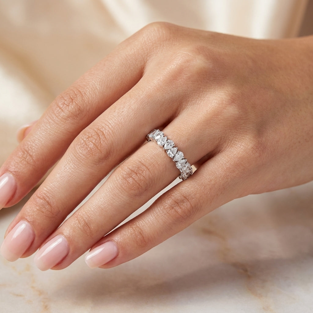 1.00 CT Lab-Grown Diamond Stackable Ring in 14K White Gold (D–F / VS1–VS2)