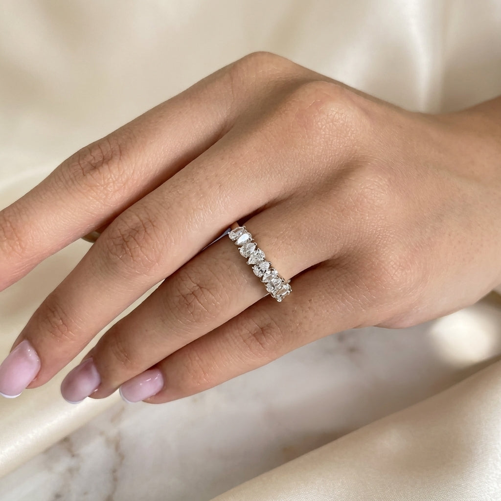 1.00 CT Lab-Grown Diamond Stackable Ring in 14K White Gold (D–F / VS1–VS2)