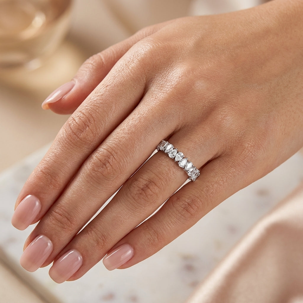 1.00 CT Lab-Grown Diamond Stackable Ring in 14K White Gold (D–F / VS1–VS2)