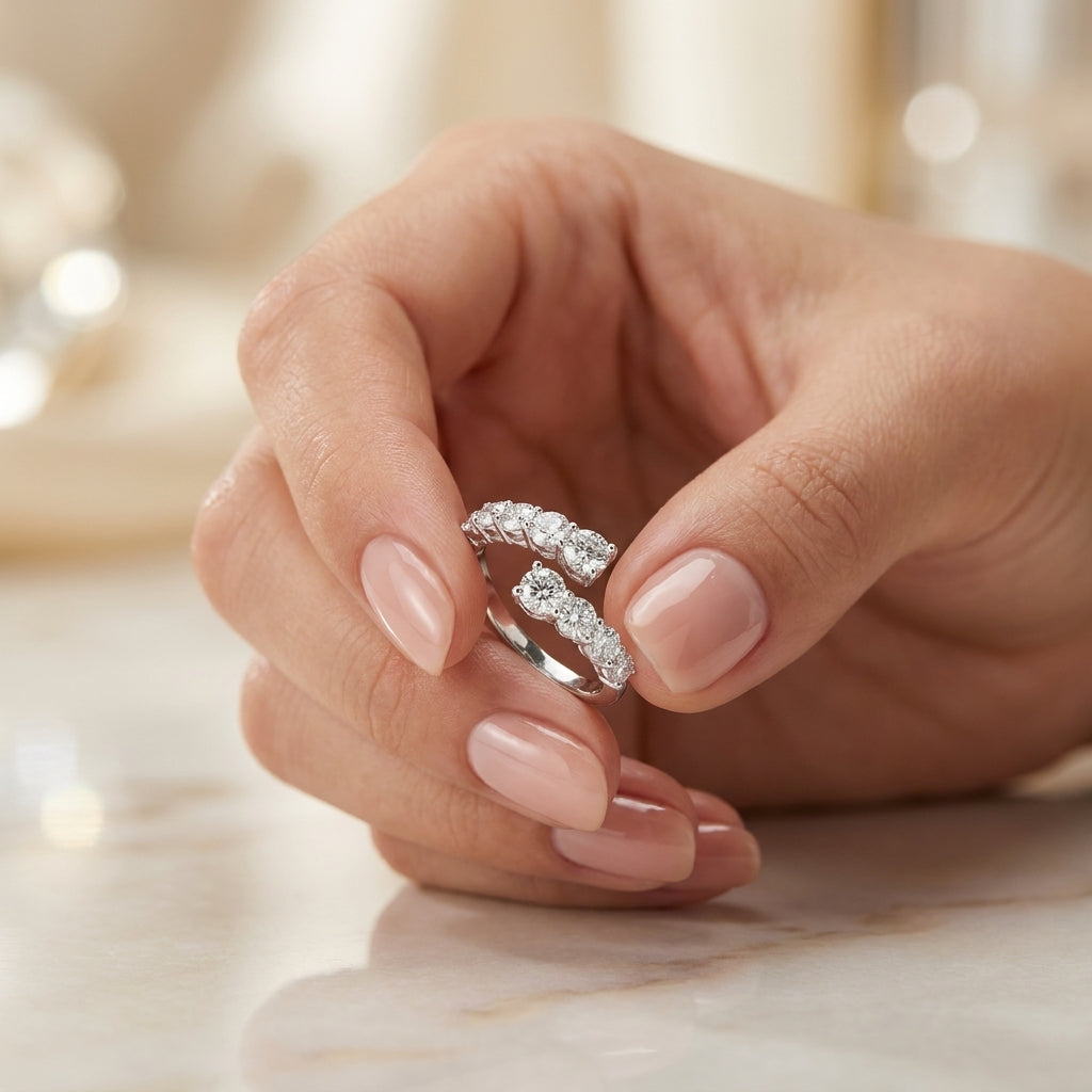1.70 CT Lab-Grown Diamond Prong Band Ring in 14K White Gold (D–F / VS1–VS2)