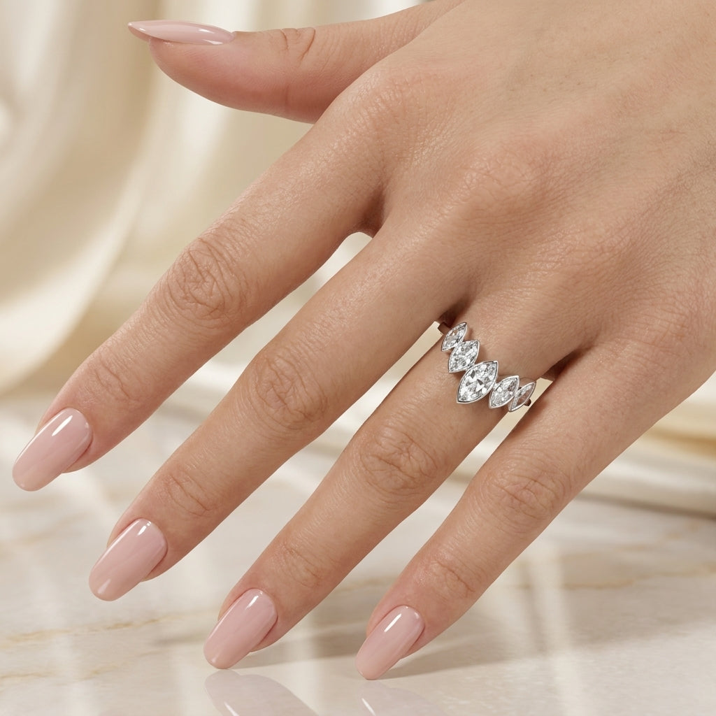 1.10 CT Lab-Grown Diamond Band Ring in 14K White Gold (D–F / VS1–VS2)