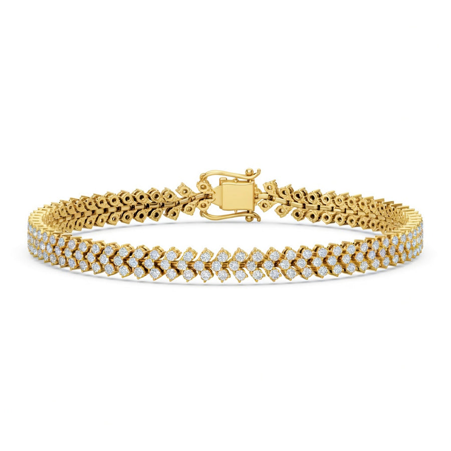 3.73 Carat Round Cut Diamond Tennis Bracelet VS1 D F White Gold 14k