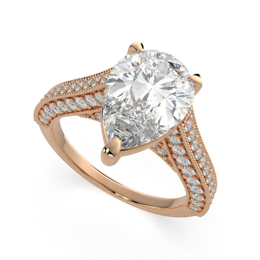 Martina 4.75 Carat Pear Cut Pave Engagement Ring