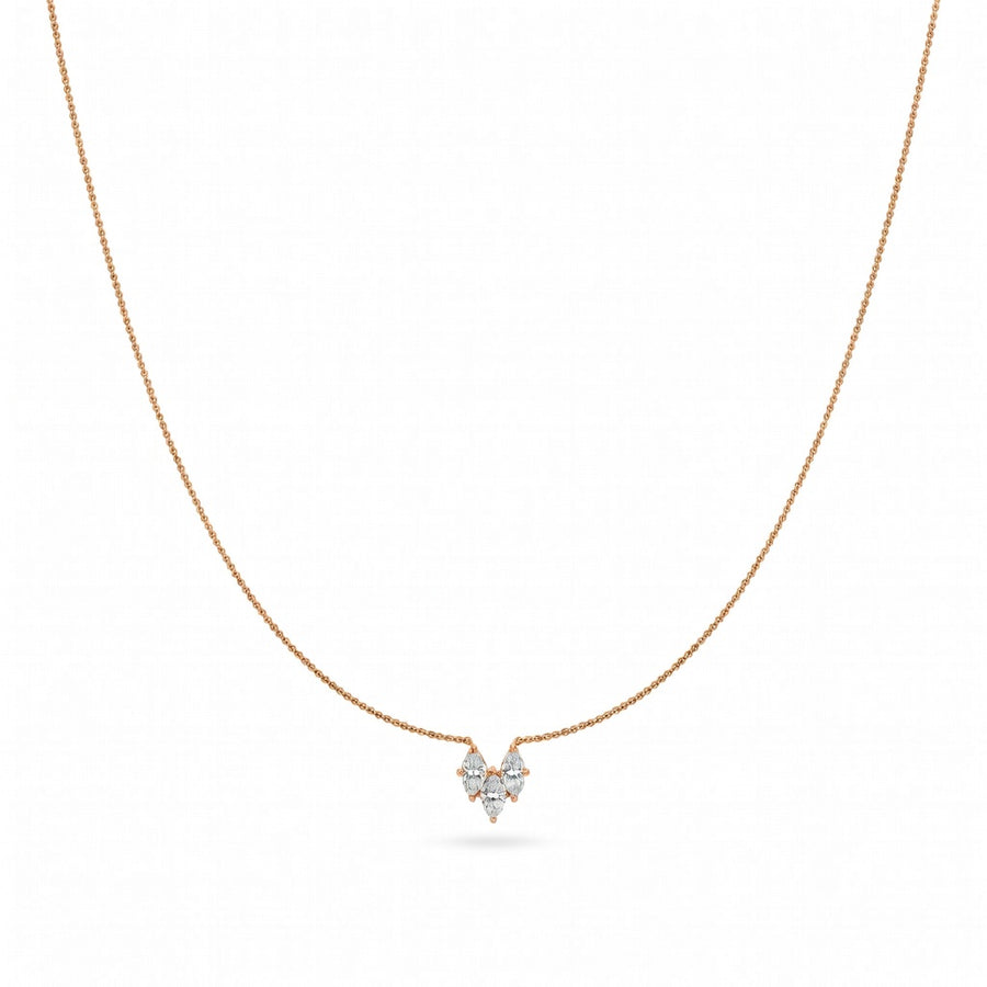 0.4 Ct Marquise Cut Diamond Pendant Necklace VS1 D-F White Gold 14k