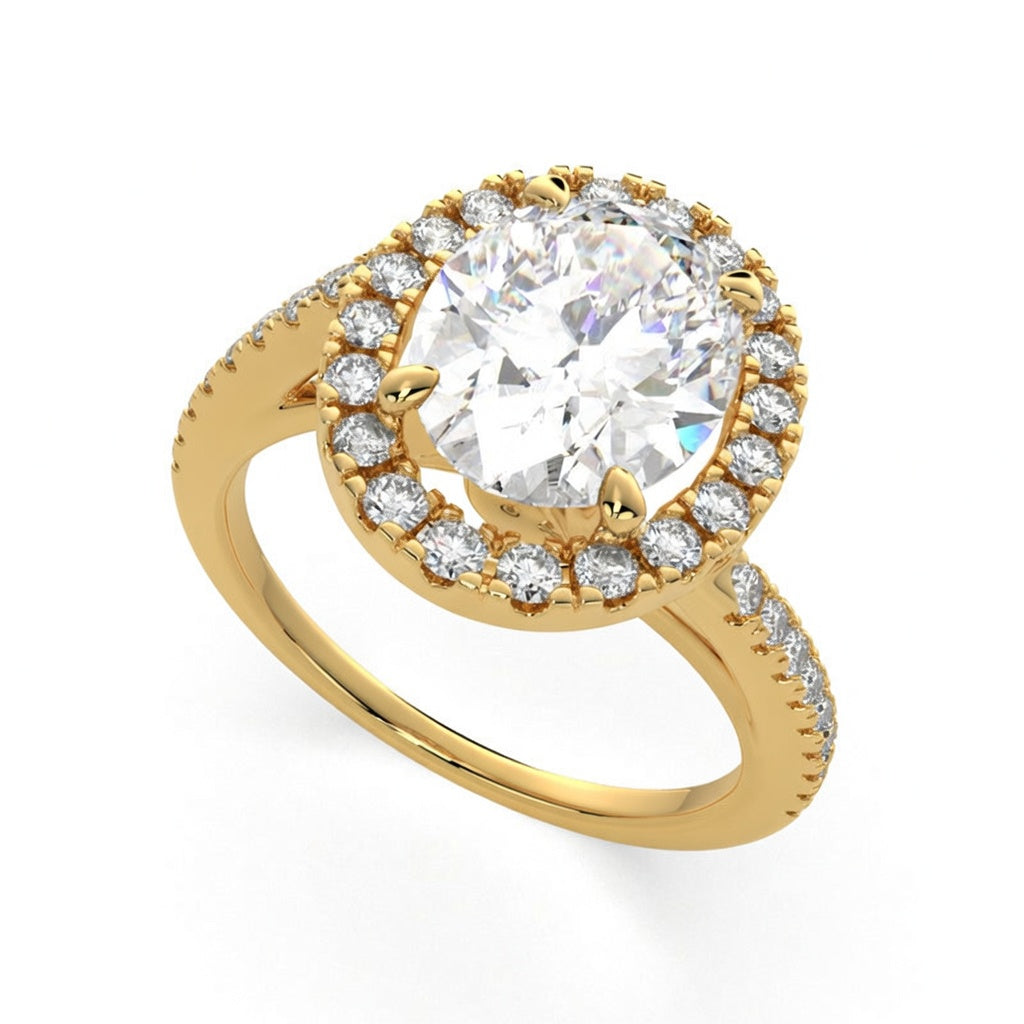 Paloma 3.35 Carat Oval Cut Pave Halo Engagement Ring
