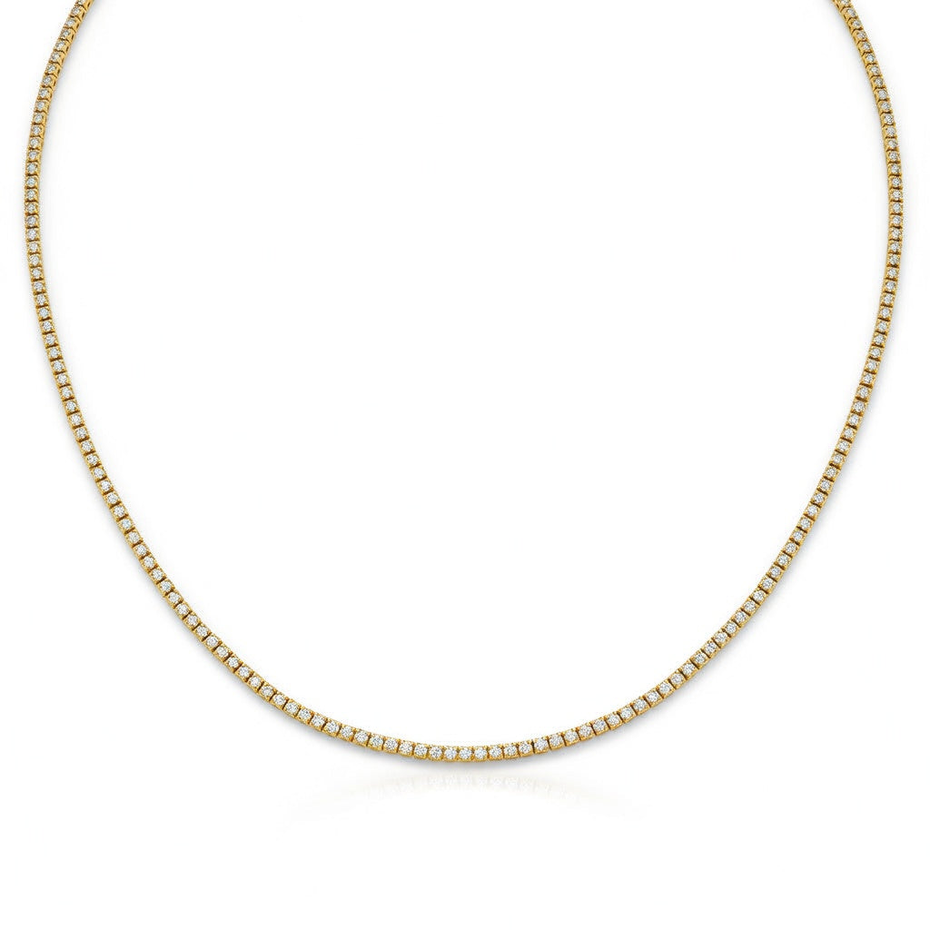 2.85 Ct Round Cut Diamond Tennis Necklace VS1 D-F White Gold 14k