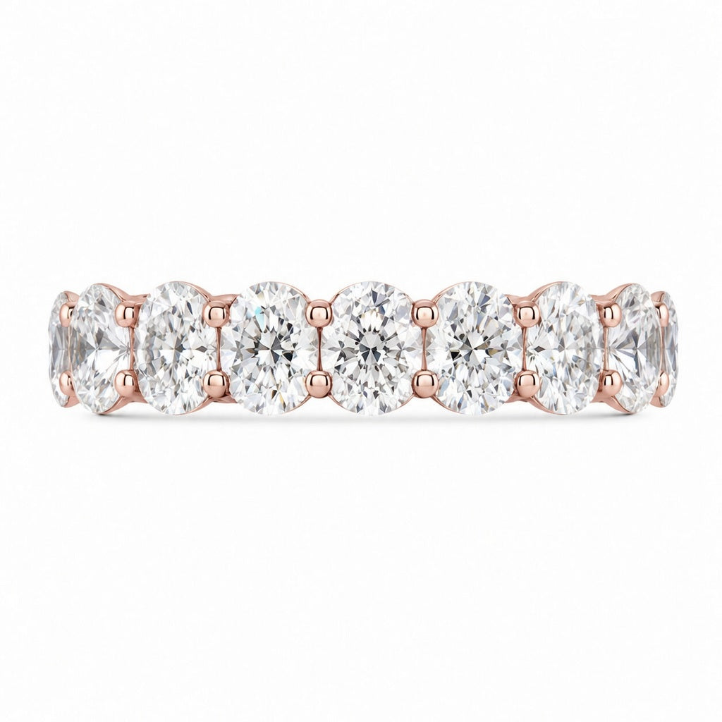 5.63 CT Lab-Grown Diamond Eternity Ring in 14K White Gold (D–F / VS1–VS2)