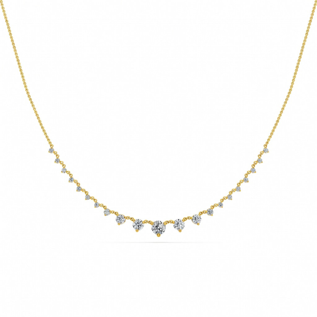 1.1 Ct Round Cut Diamond Chain Necklace VS1 D-F White Gold 14k
