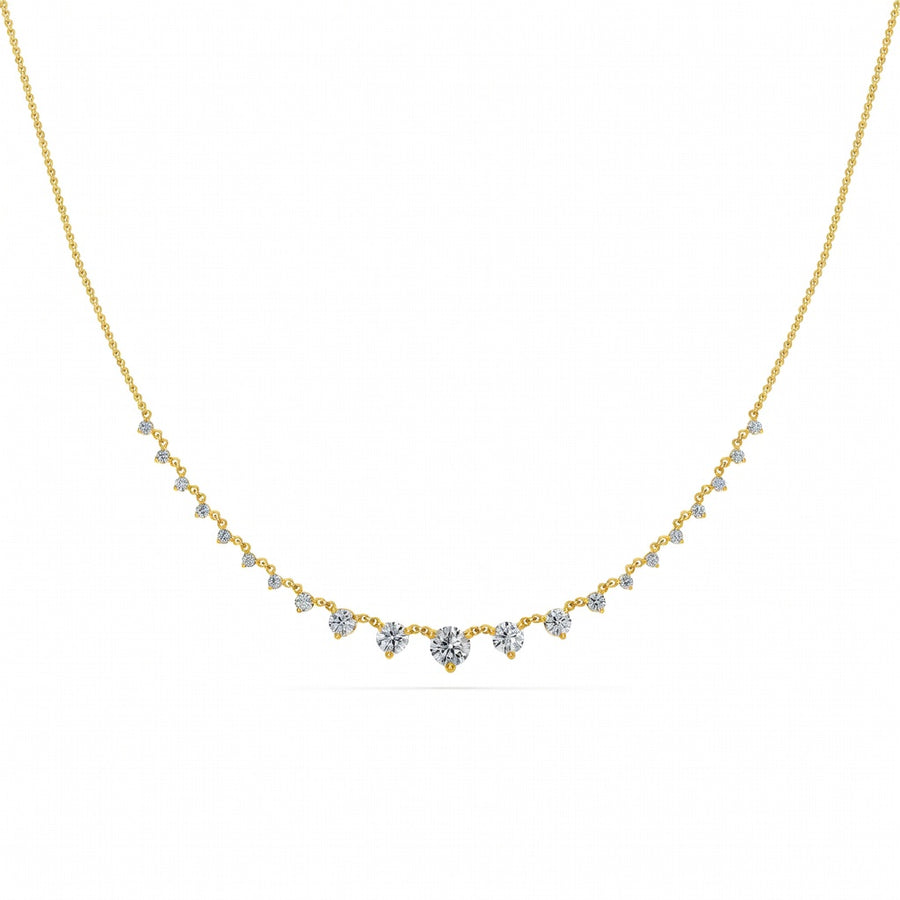 1.1 Ct Round Cut Diamond Chain Necklace VS1 D-F White Gold 14k